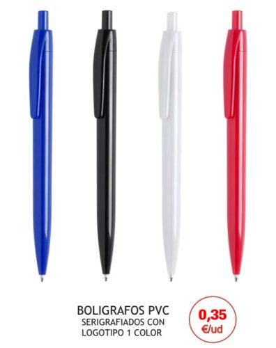 Oferta bolígrafos 0,35 céntimos con logo a un color